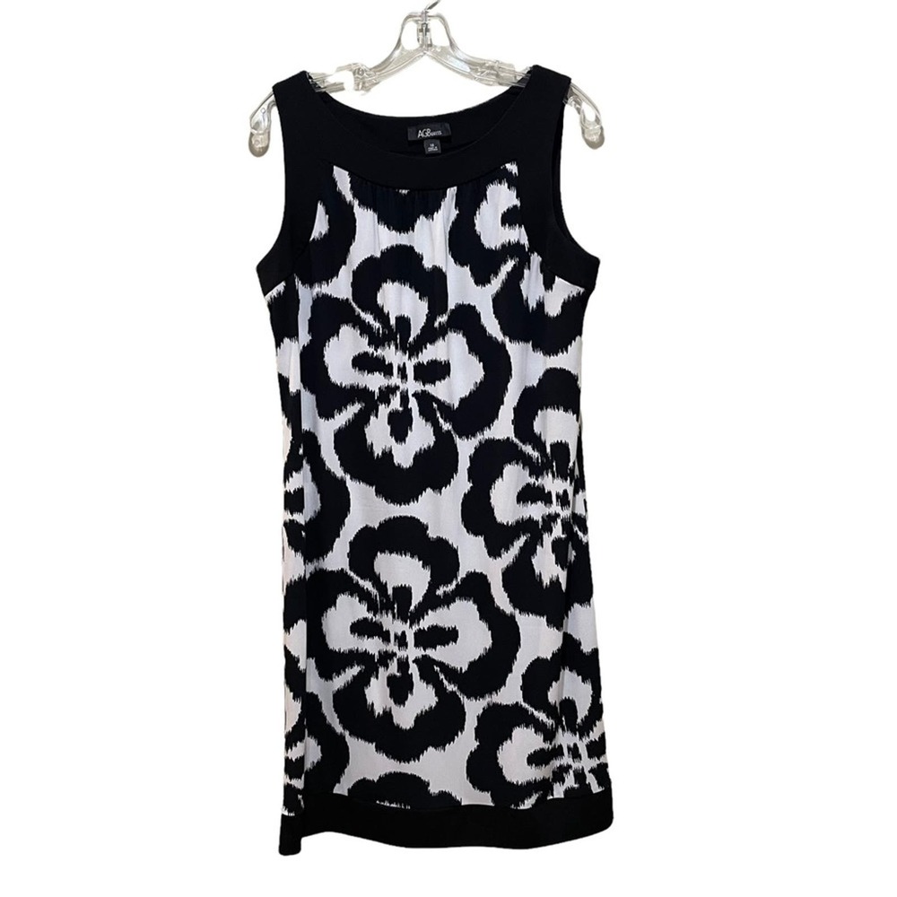 AGB Floral Shift Dress Black and White Size 14